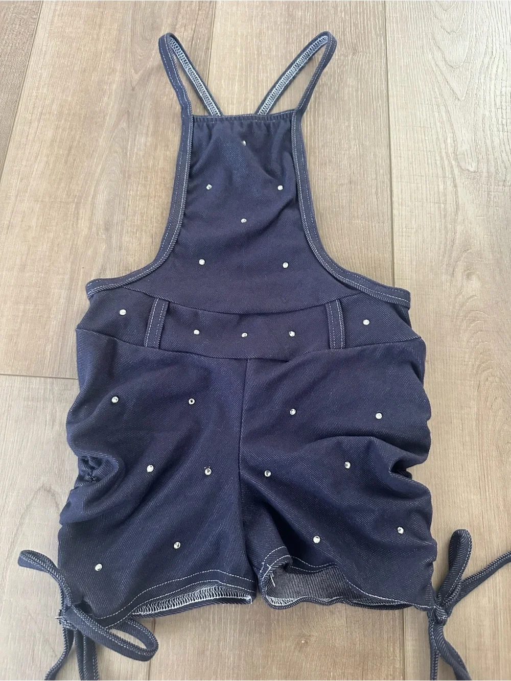Kids Navy Dance Overalls with Sparkle Accents